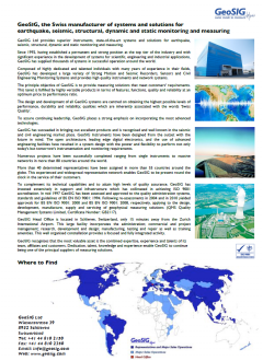 GeoSIG Brochure